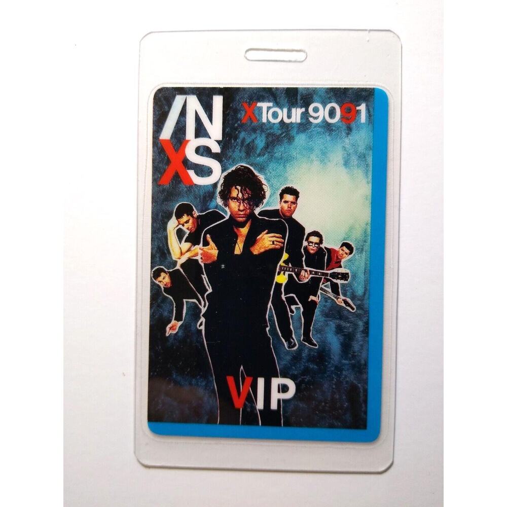 INXS Backstage Pass VIP Laminated 1990-1991 X Tour New Wave Pop Rock Band Photo